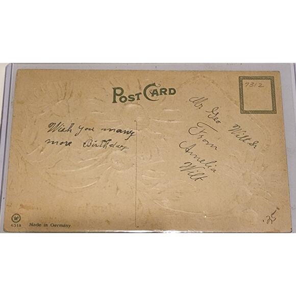 Lot Of Four Vintage Antique Embossed Postcards Flowers - Picture 8 of 9